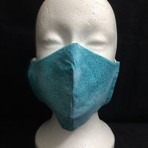 Watercolor Crackle Teal Face Mask